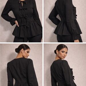 Elegant Black Peplum Blouse